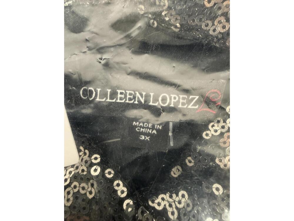 NWT Colleen Lopez Gunmetal Sequin Moto Jacket Sparkly Evening Blazer Size 3X - Picture 4 of 4
